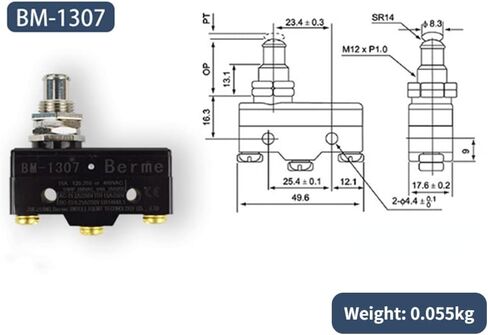 Oumefar 250V Micro Momentary Limit Switch Flexible Electrical Normally Open Snap Action Micro Limit Switch 15A for Circuit(BM-1307) in Saudi Arabia