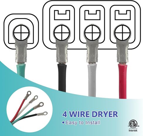 4 Prong Dryer Cord, 4 ft 10/4 SRDT, 30Amp Appliance Extension Power Cord, NEMA 14-30, Grey in Saudi Arabia