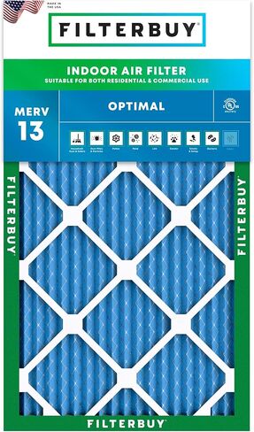 مرشح هواء Filterbuy 12x24x1 MERV 13 Optimal Defense (عبوة واحدة)، استبدال مرشحات هواء فرن HVAC AC المطوية (الحجم الفعلي: 11.50 × 23.50 × 0.75 بوصة) in Saudi Arabia