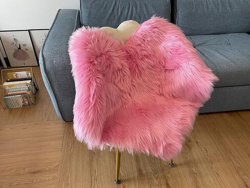 Thick Soft Fluffy Heart Shaped Rug, Faux Sheepskin Fur Rug, 2.3X3 Feet Shaggy Area Rugs for Bedroom, Living Room, Sofa, Floor Mat (Barn Red) in Saudi Arabia