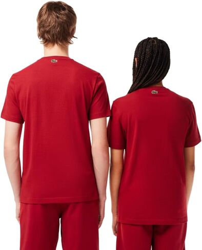 تي شيرت Lacoste بمقاس عادي وأكمام قصيرة ورقبة دائرية مع رسمة تمساح صغيرة على الجزء الأمامي من الصدر in Saudi Arabia