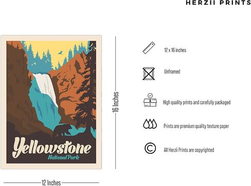 HerZii Prints Cuyahoga National Park Posters & Prints Vintage National Parks Poster | Nature Wall Art Decor | Mountain Travel Posters (12x16 UNFRAMED) in Saudi Arabia