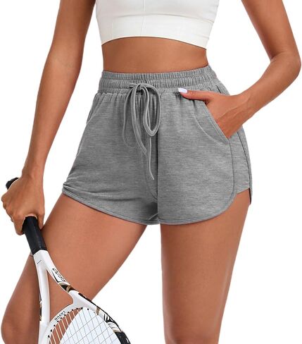 Neer 3 قطع من شورتات العرق النسائية، شورت رياضي مرن مع جيوب، شورت فضفاض للجري، شورت صيفي للتمارين الرياضية لليوجا in Kuwait