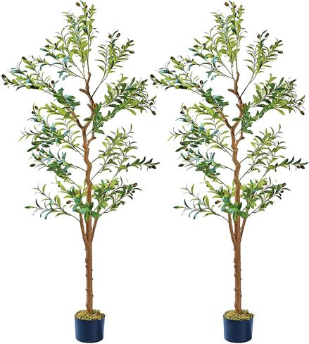 VECELO Artificial Ficus Tree with Sturdy Nursery Pot, 6FT Faux Silk Plant for Indoor Outdoor Home Garden Decor, 1 Pack in Saudi Arabia