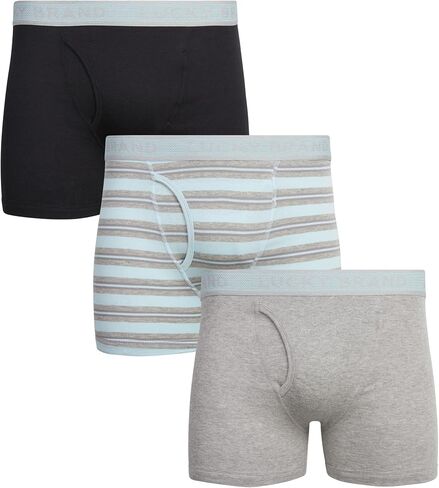 Lucky Brand Mens Underwear Boxer Briefs - 3 Pack Soft Cotton Blend Boxers for Men with Functional Fly Pouch, 6" Inseam in Saudi Arabia