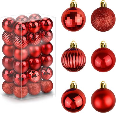 36 Pack 1.57'' Christmas Ball Ornaments, Shatterproof Christmas Balls, Gold Christmas Ornaments, Hanging Balls for Christmas Tree Decorations, Christmas Ornaments Set in Saudi Arabia