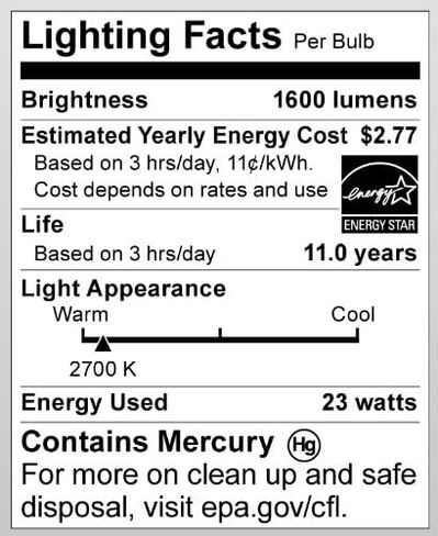 Satco S7227 23-Watt Medium Base T2 Mini Spiral, 2700K, 120V, Equivalent to 100-Watt Incandescent Lamp for Enclosed Fixtures, 2700 Soft White in Saudi Arabia