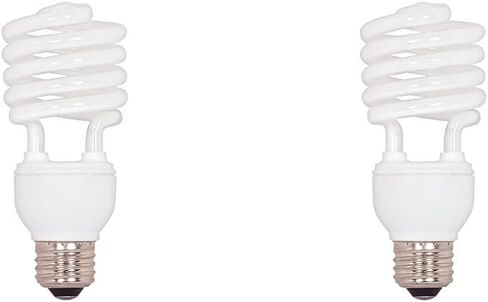 Satco S7227 23-Watt Medium Base T2 Mini Spiral, 2700K, 120V, Equivalent to 100-Watt Incandescent Lamp for Enclosed Fixtures, 2700 Soft White in Saudi Arabia