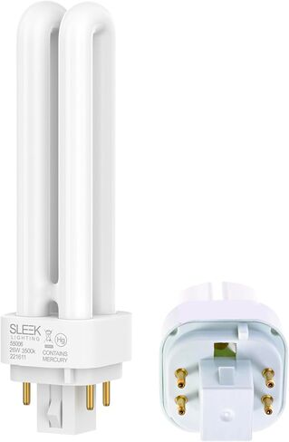 SLEEKLIGHTING 26 Watt T4 Double Tube CFL 4 pin G24q-3 Base Light Bulb 4200K 1500lm -UL Listed,Compact Fluorescent -Cool White Light 4pack in Saudi Arabia