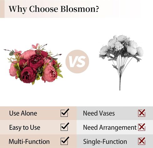 BLOSMON كرات الزهور الاصطناعية المركزية: 2 جهاز كمبيوتر شخصى 9.5 "الفاوانيا الوردي وهمية الزفاف مركز قطعة الديكور لطاولة الحرير التقبيل الكرة ترتيبات الأزهار، قاعدة مع الفاوانيا فو لديكور المنزل الطرف in Kuwait
