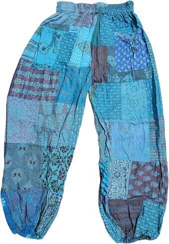 RAJBHOOMI HANDICRAFTS Women's Patchwork Boho Pants - Loose Yoga Harem Joggers - Casual Bohemian Hippie Palazzo Lounge Comfy in Saudi Arabia