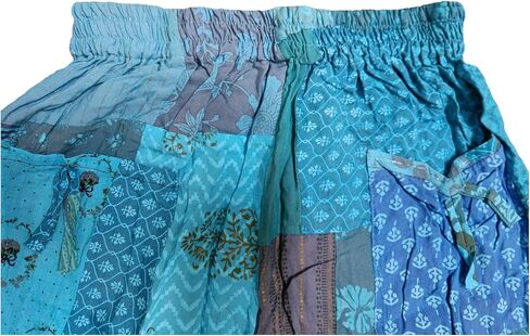 RAJBHOOMI HANDICRAFTS Women's Patchwork Boho Pants - Loose Yoga Harem Joggers - Casual Bohemian Hippie Palazzo Lounge Comfy in Saudi Arabia