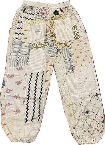 RAJBHOOMI HANDICRAFTS Women's Patchwork Boho Pants - Loose Yoga Harem Joggers - Casual Bohemian Hippie Palazzo Lounge Comfy in Saudi Arabia