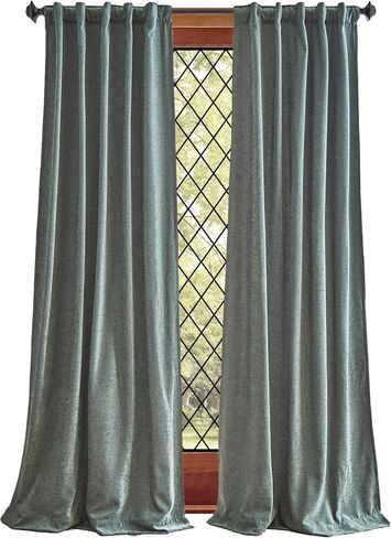 Martha Stewart Naples Chenille Solid Back Tab Window Curtain Panel Pair, 84, Natural in Saudi Arabia