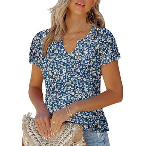 Womens Short Sleeve Tops Casual Solid Color Ladies Summer Shirts Dressy Fitted T Shirts in Saudi Arabia