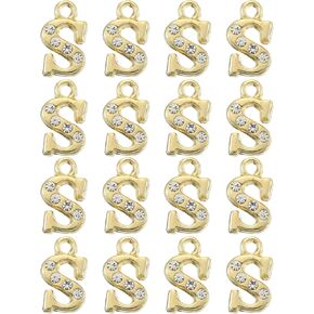 uxcell Rhinestone Letter Charm, Letter Alphabet Dangle Charm Pendants for DIY Bracelets Necklace Jewelry Making