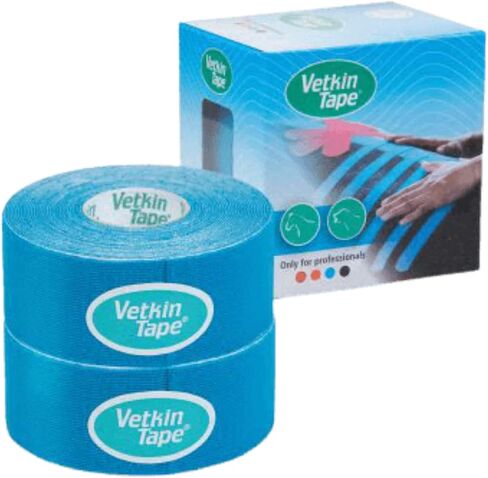 VetkinTape® Veterinary Kinesiology Tape Black | kinesiology Tape for Horses & Dogs | Equine & Canine Kinesiotape | Latex Free and TÜV Quality Mark Certified Ktape | 1.2 inch | Pack of 2 Rolls in Saudi Arabia