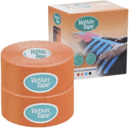 VetkinTape® Veterinary Kinesiology Tape Black | kinesiology Tape for Horses & Dogs | Equine & Canine Kinesiotape | Latex Free and TÜV Quality Mark Certified Ktape | 1.2 inch | Pack of 2 Rolls in Saudi Arabia