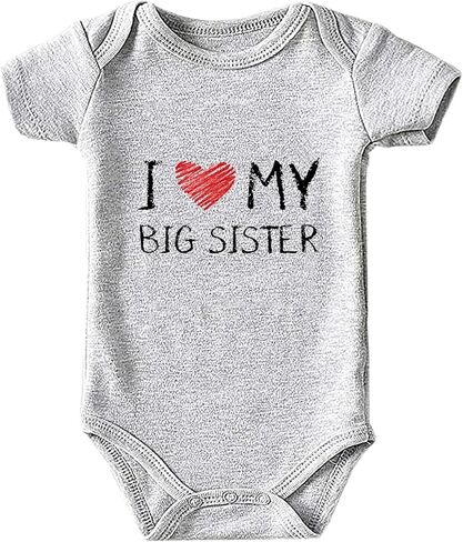 I Love My Big Sister Baby Newborn Boys Girls Onesie Bodysuit Short Sleeve Newborn Outfits 0-3 Months in Saudi Arabia