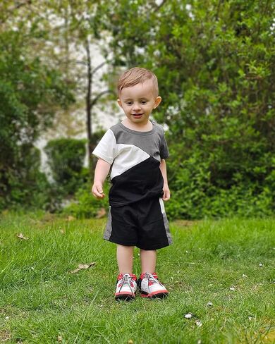 Volunboy بيبي بوي ملابس الصيف طفل تي شيرت مجموعة تي شيرتات قصيرة للأطفال الرضع قصيرة الأكمام المرقعة القمم 6 أشهر إلى 3 سنوات in Kuwait