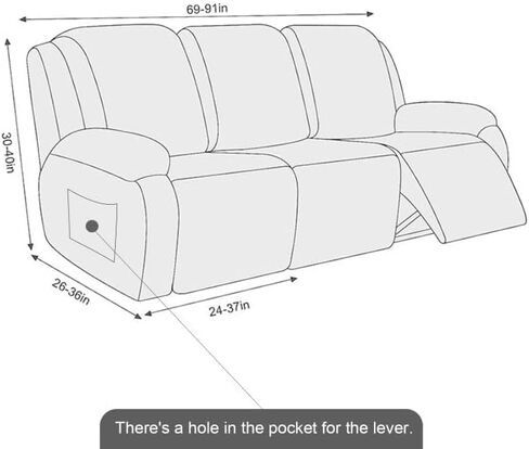 غطاء كرسي Loveseat من NORTHERN BROTHERS، أغطية كرسي أريكة قابلة للإمالة، غطاء كرسي مقعد الحب، أغطية أريكة كرسي مقعدين، رمادي فاتح in Kuwait