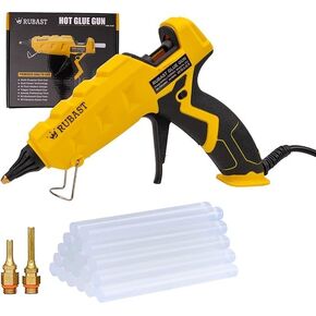 Full Size Heavy Duty Industrial Hot Glue Gun, 60/100w Dual Power & Dual Nozzle, Free 20 Glue Sticks Pack (15×11cm)- High Heating Temp Glue Gun Suitable for DIY Arts,Crafts,Home Repairs-USA Plug