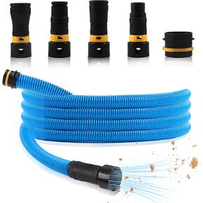 Upgraded 95193 Kit Includ 1 1/4 Inch x 16 Ft. Dust Collection Hose for Home and Workshop Vacuums with 4 Fittings/Adapters for Multiple Brands of Power Tools and Sanders