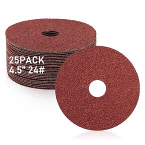 25 Pcs 5'' Angle Grinder Sanding Disc, 36 Grit Sanding Disc, Aluminum Oxide Resin Fiber with 7/8'' Arbor for Grinding, Blending, Finishing, and Polishing.