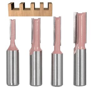 6Pcs Straight Router Bit Set 1/4 Shank, Double Flute Straight Bit Dado Straight Cut Router Bit, Cut Dia 3/4", 5/8", 1/2", 3/8", 5/16", 1/4", Straight Router Bit for Woodworking Groove by SICWOOD