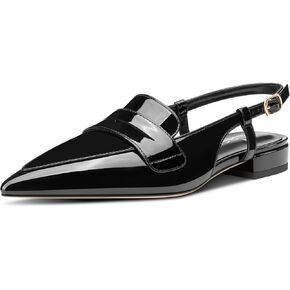 Castamere Slingback Flats for Women Close Pointed Toe Loafers Low Heel Slip-on Pumps Office Casual Dress Shoes 0.8 Inches Heels
