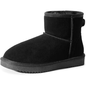 DREAM PAIRS Women's Winter Snow Boots for Women Genuine Suede Leather Classic Warm Anti-Slip Slip On Comfort Short Ankle Boots For Outdoor Indoor