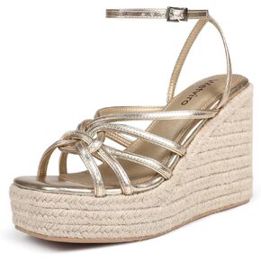 Women's Espadrille Wedge Sandal Casual Summer Square Toe Strappy Platform Sandal Shoes for Women