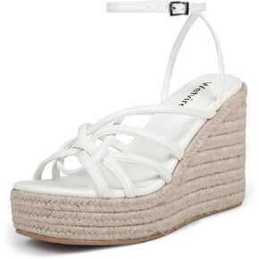Women's Espadrille Wedge Sandal Casual Summer Square Toe Strappy Platform Sandal Shoes for Women