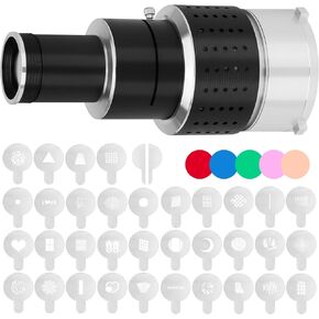 Bowens Mount Spotlight Conical Optical Snoot kit, Photography Studio Lighting Accessory with 34 Gobos & 5 Color Filters Compatible for Aputure Amaran Godox Neewer LED Video Speedlite Light