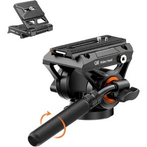 COMAN Q6 Panoramic Gimbal Video Head With Quick Release Plate For DJI RS Manfrotto Hydraulic Fluid Head For Tripod DSLR Camera,Fluid Head with Stepless Adjustable Pan & Tilt Damping,Max Load 22lb/10kg