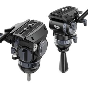 ULANZI VideoFast Heavy Duty Fluid Head, Professional Damping Video Head 6-Step 360° Pan & Tilt Damping for Camcorder, 1/4" Arri Lock Adapter, QR Plate