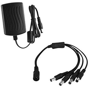 Tonton 12V 1A 10FT Power Supply Adapter, AC 100-240V to DC 12V 1A Adapter Power Cord Supply 5.5mm x 2.1mm Plug for LED Light Strip, CCTV Camera, DVR, NVR, Router, Printer, Webcam etc [UL & FCC Listed]