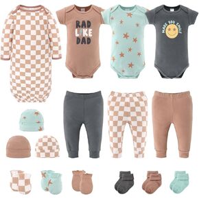 The Peanutshell Baby Layette Set for Boys, New Born Baby Essentials Must Haves, Baby Boy Clothes 0-3 months, 16 Pieces