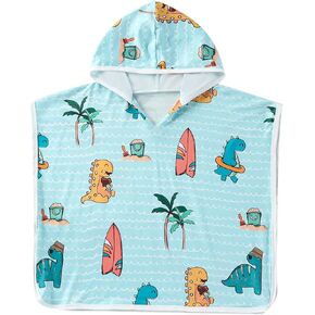 FYBITBO Toddler Baby Girl Boy Hooded Beach Towel Terry Swimsuit Cover Up Poncho Bath Towel Bathing Suit Summer Beach Coverup (Purple Shell Conch, 3-4T)