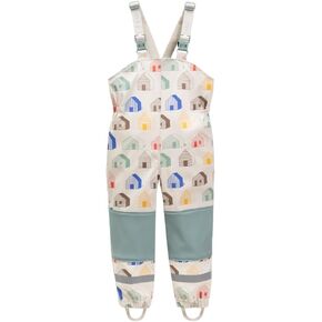 7AM Kids Waterproof Suspender Rain Pants - Windproof Rain Bib with Adjustable Straps for Boys & Girls | Rainwear Collection