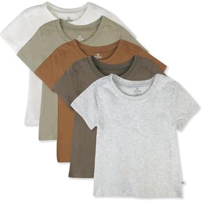 HonestBaby Multipack Short Sleeve T-Shirt Tee 100% Organic Cotton Infant Baby, Toddler, Little Kids Boys, Girls, Unisex