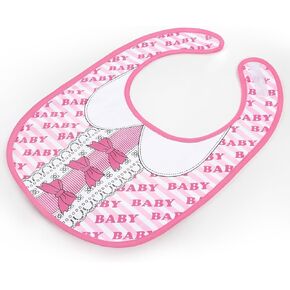 Littleforbig Cotton Waterproof Babydoll Printed Adult Bib with Adjustable Velcro Closure - Pretty in Pink Baby Bib