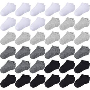 Duufin 36 Pairs Toddler Ankle Socks Kids Low Cut Socks Toddler Half Cushion Sock