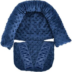 Childlike Behavior Carseat Head Support for Infant - Premium Shoulder Strap Covers for Enhanced Comfort - Easy-Install Carseat Belt Cover for Babies - Stylish and Soft Car Seat Accessories - Baby Pink