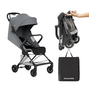Lightweight Baby Strollers for Airplane, Ultra-Compact Travel Stroller, Light & Strong Portable Toddler Stroller with Carbon Fiber Frame and UPF 50+ Waterproof Fabric, Only 9.9 lbs, Brown
