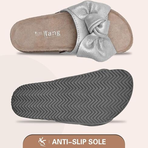 Miss Wang Flat Slide Sandals for Womnen Summer Sandals with Twist Knot Bow Open Toe Slide Sandals Flat Comfort Slip on Sandals in Saudi Arabia