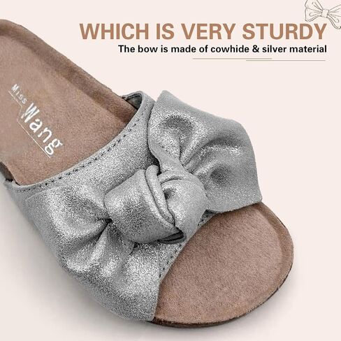 Miss Wang Flat Slide Sandals for Womnen Summer Sandals with Twist Knot Bow Open Toe Slide Sandals Flat Comfort Slip on Sandals in Saudi Arabia