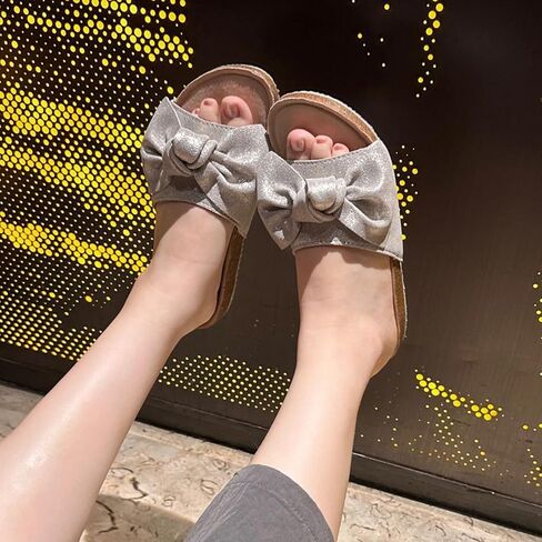 Miss Wang Flat Slide Sandals for Womnen Summer Sandals with Twist Knot Bow Open Toe Slide Sandals Flat Comfort Slip on Sandals in Saudi Arabia