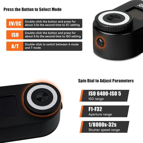 ASTRHORI XH-2 مقياس الضوء، شاشة OLED مقاس 0.66 بوصة، قياس في الوقت الحقيقي، وحدة ترقية، ضبط قرص الدوران، حامل الحذاء البارد، متوافق مع كاميرا Leica Rangefinder Voigtlander Minolta والكاميرا القديمة (أسود) in Kuwait