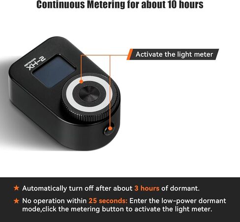 ASTRHORI XH-2 مقياس الضوء، شاشة OLED مقاس 0.66 بوصة، قياس في الوقت الحقيقي، وحدة ترقية، ضبط قرص الدوران، حامل الحذاء البارد، متوافق مع كاميرا Leica Rangefinder Voigtlander Minolta والكاميرا القديمة (أسود) in Kuwait